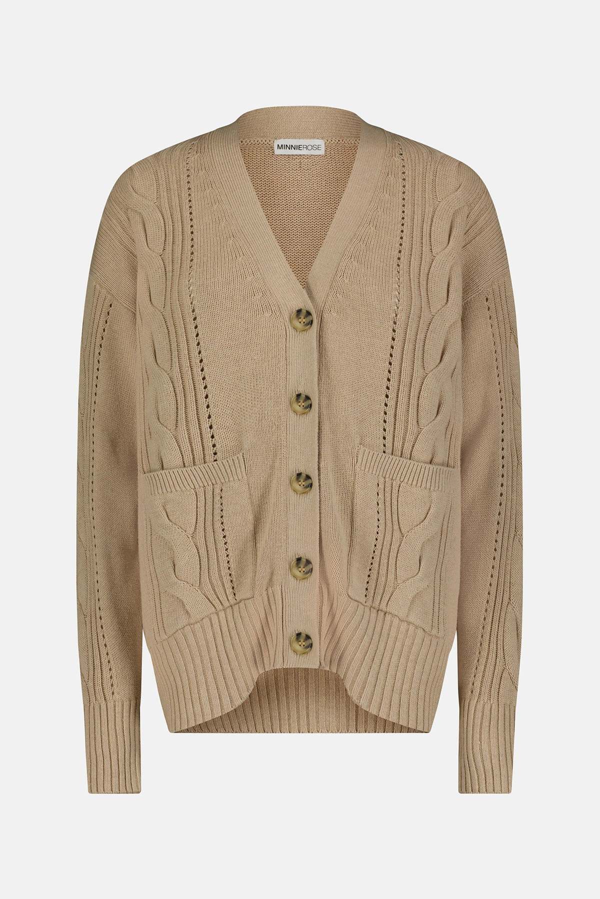 Minnie Rose - Oversized Cardigan - Brown Sugar