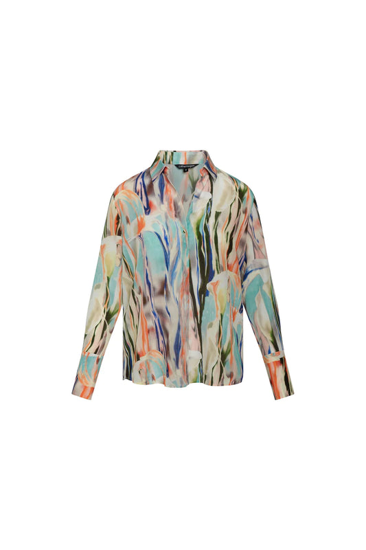 Catherine Gee- Daria Blouse- Abstract Orchid