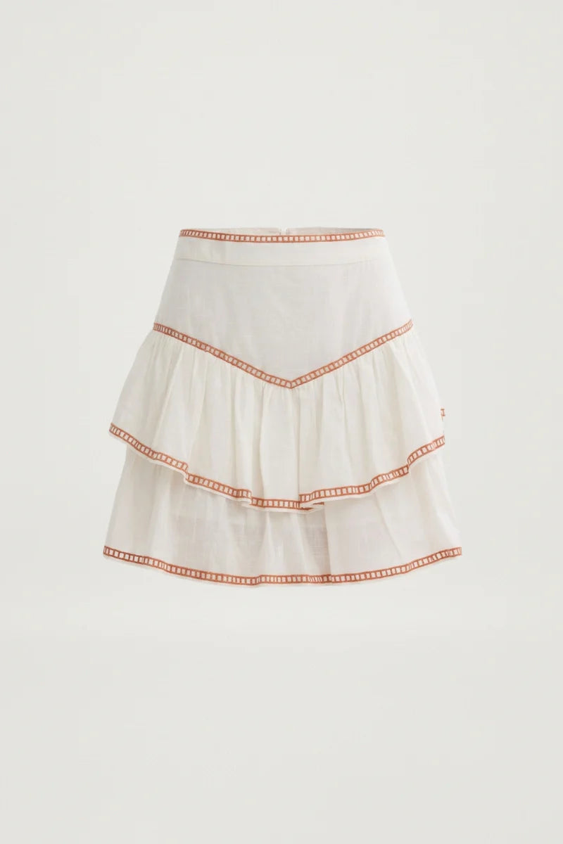 Scarlett Poppies - Vannie Skirt - Papyrus/Burnt Orange