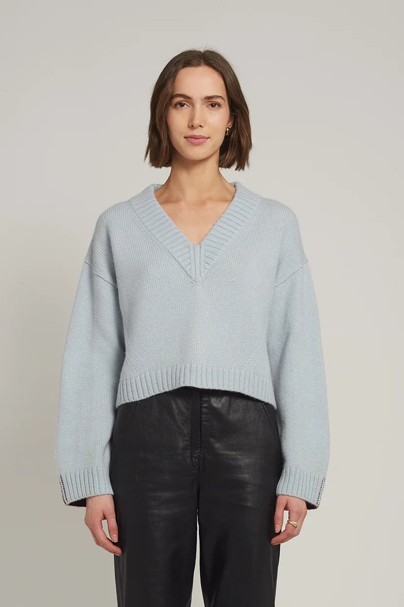 Eleven Six - Lora Sweater - Powder Blue/Merlot