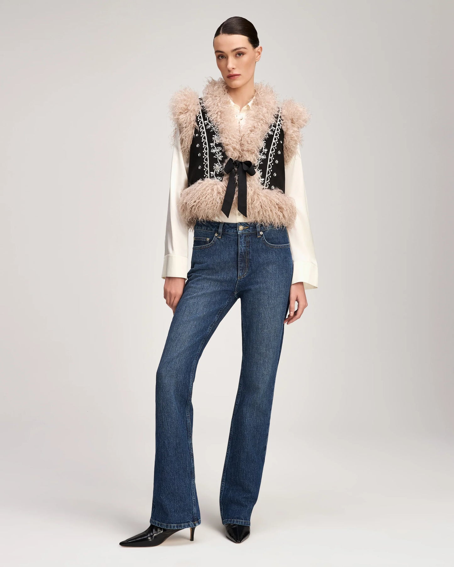 Cinq a Sept - Amaranthe Vest - Black & Dark Gardenia