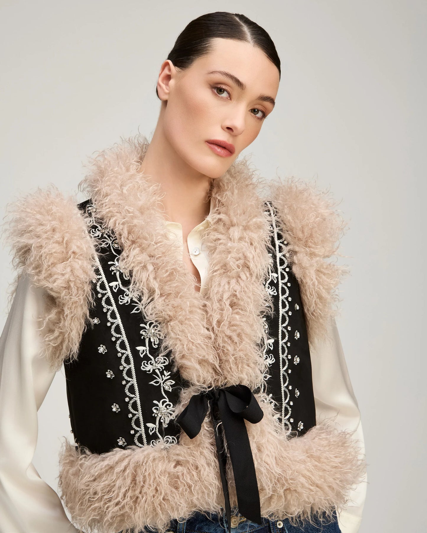 Cinq a Sept - Amaranthe Vest - Black & Dark Gardenia