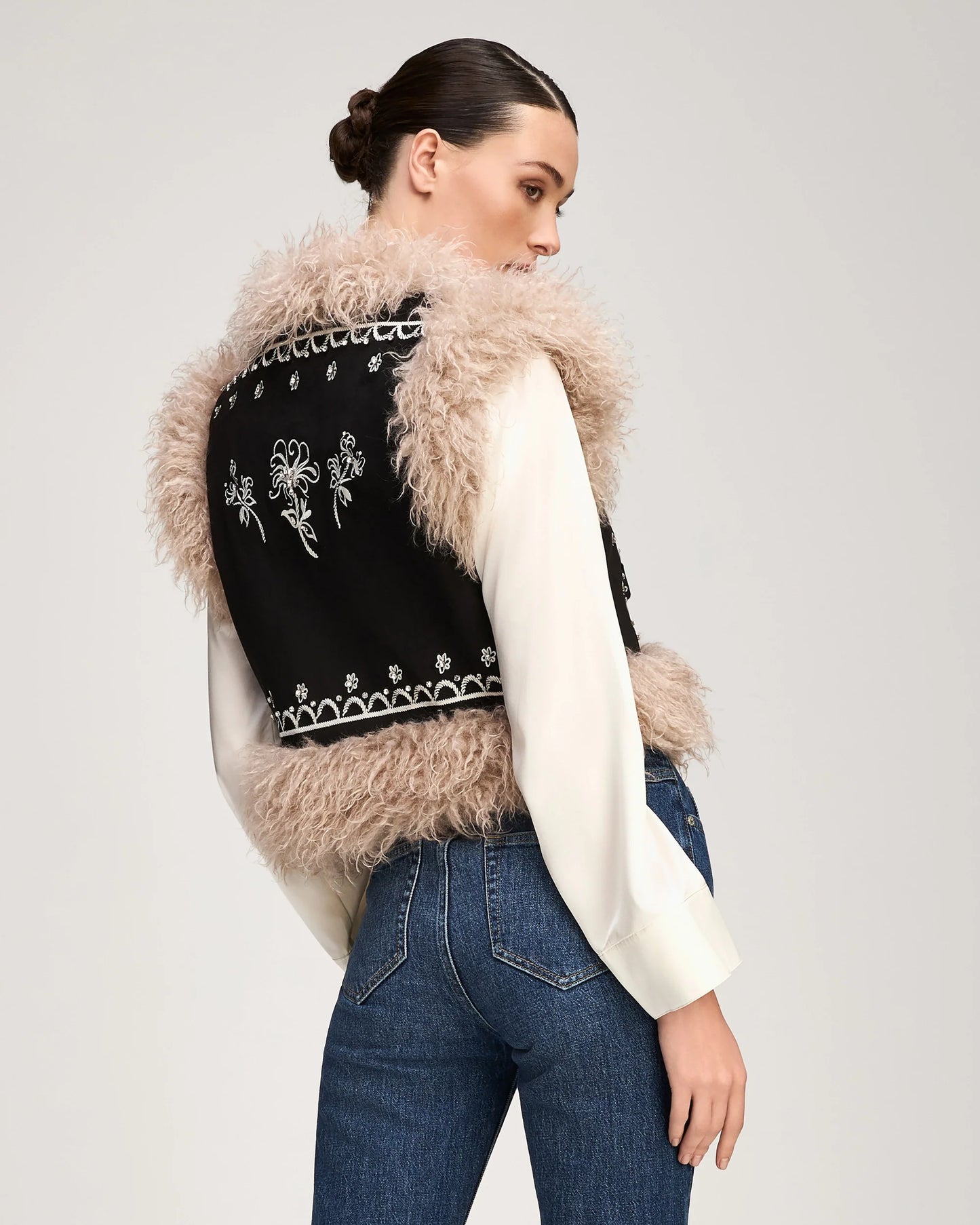 Cinq a Sept - Amaranthe Vest - Black & Dark Gardenia