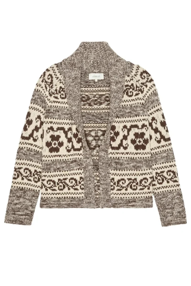 The Great - Nordic Flower Lodge Cardigan - Marled Chestnut