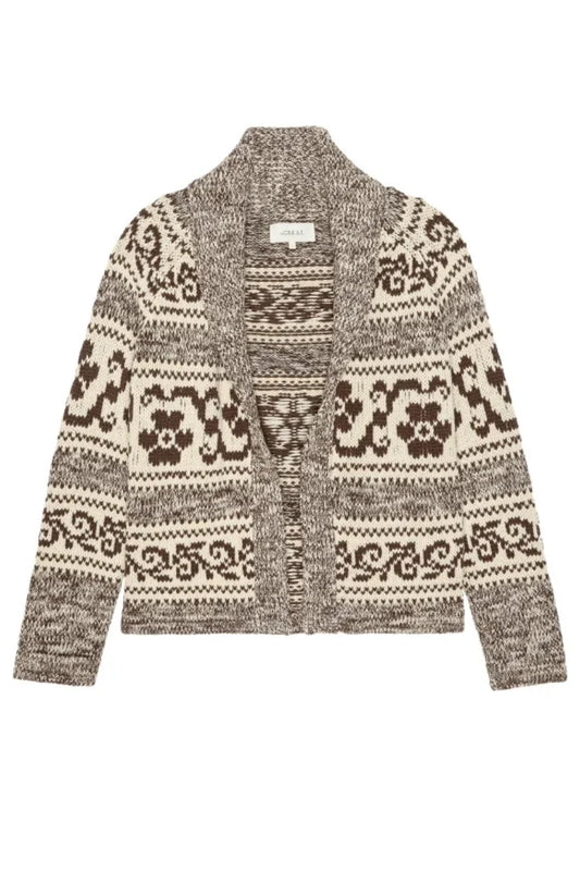 The Great - Nordic Flower Lodge Cardigan - Marled Chestnut