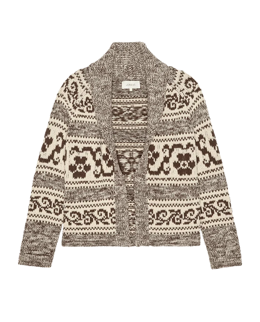 The Great - Nordic Flower Lodge Cardigan - Marled Chestnut