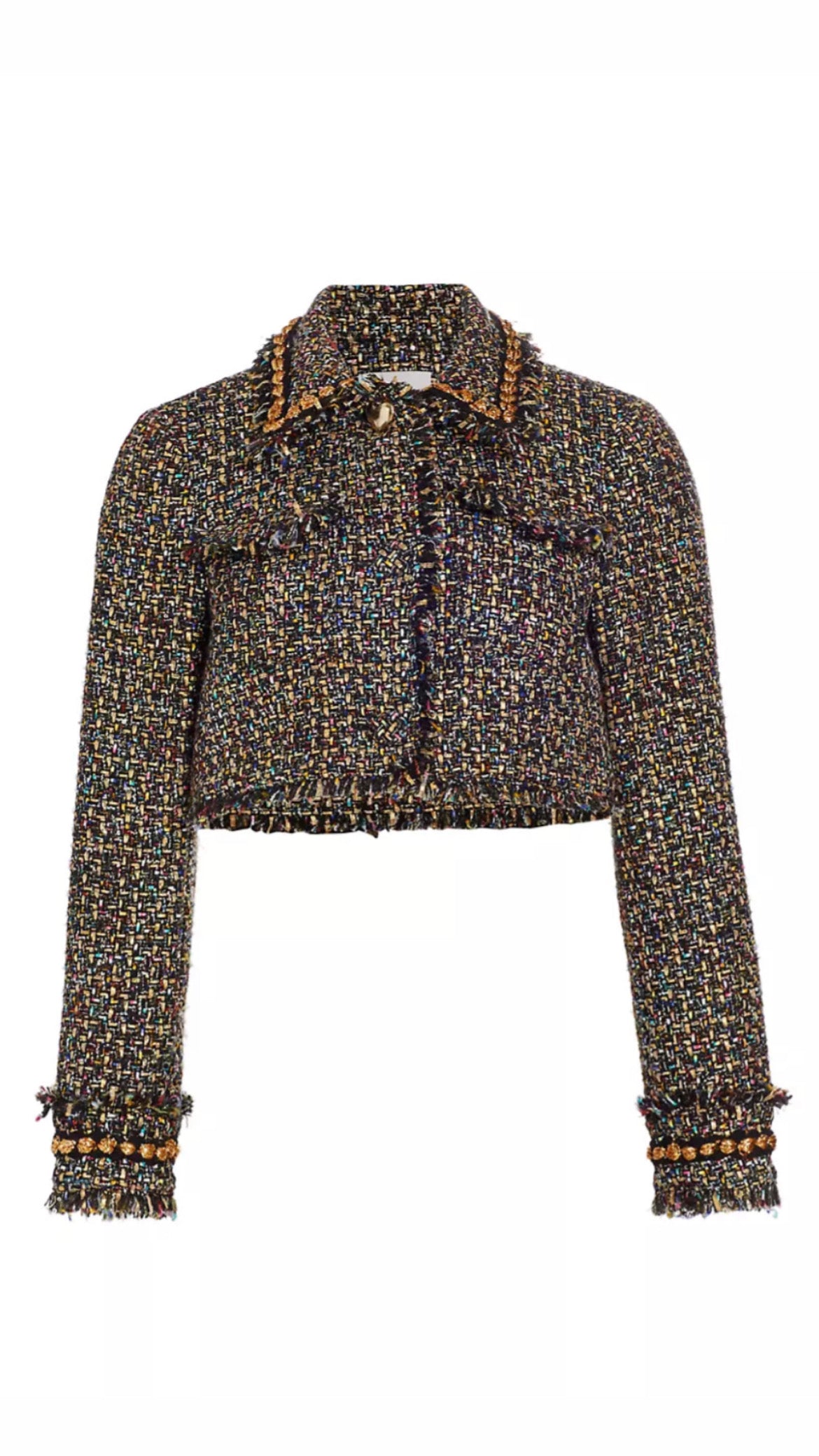 Cinq A Sept- Odette Tweed Crop Jacket- Black Multi