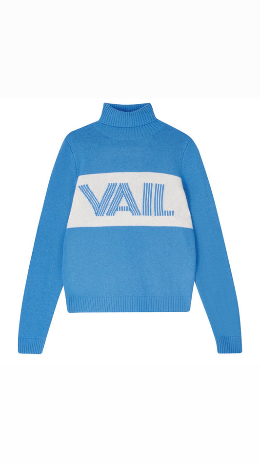 Jumper 1234- Vail Cashmere Roll Collar- Sky