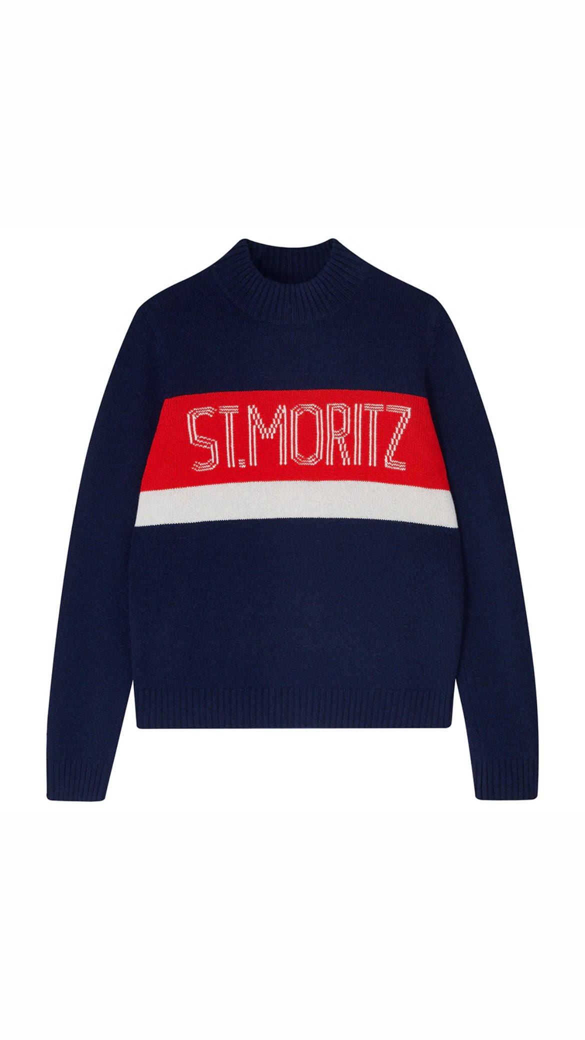 Jumper 1234- St. Moritz Cashmere Turtleneck- Navy/Red