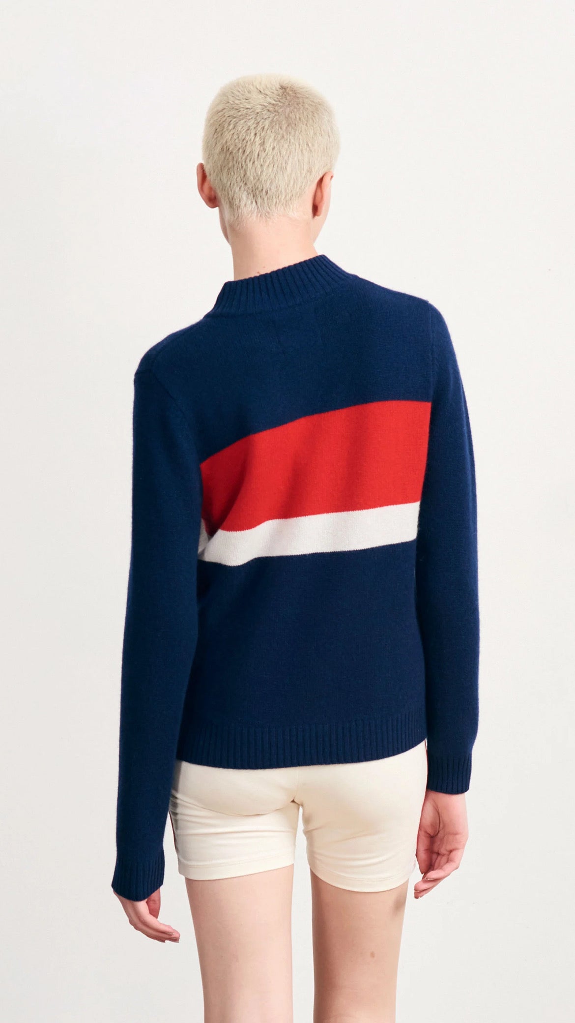 Jumper 1234- St. Moritz Cashmere Turtleneck- Navy/Red