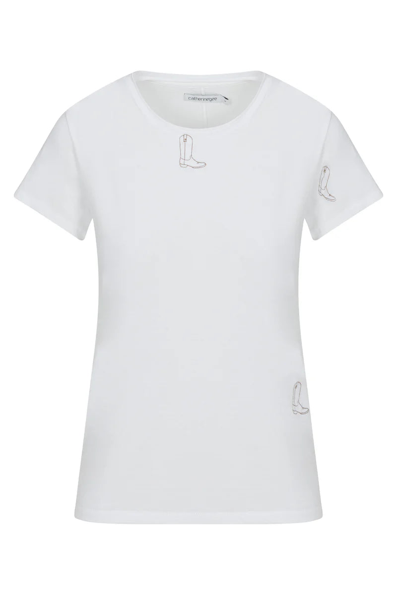 Catherine Gee - Embroidered Cotton T-Shirt - Boot
