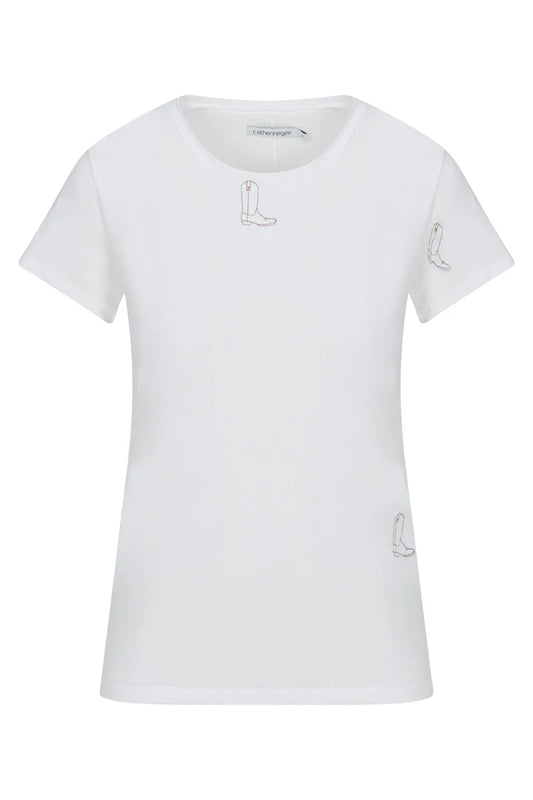 Catherine Gee - Embroidered Cotton T-Shirt - Boot