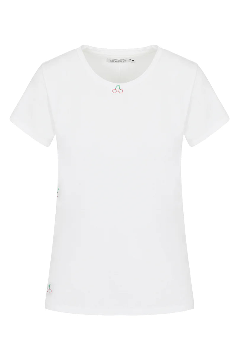 Catherine Gee - Embroidered Cotton T-Shirt - Cherry