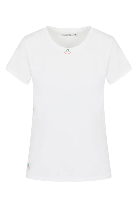 Catherine Gee - Embroidered Cotton T-Shirt - Cherry