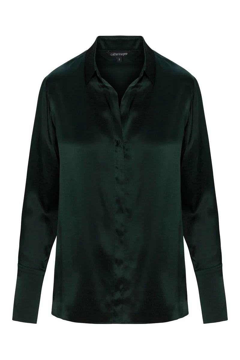 Catherine Gee - Daria Blouse - Forrest Green