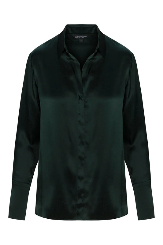 Catherine Gee - Daria Blouse - Forrest Green