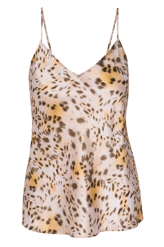 Catherine Gee Blush Leopard Silk Cami