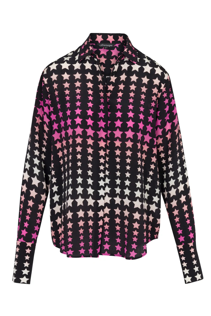 Catherine Gee - Daria Blouse - Pink Stars