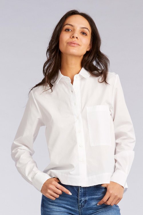 Mona Thalheimer - Julia Pleated Back Shirt - White