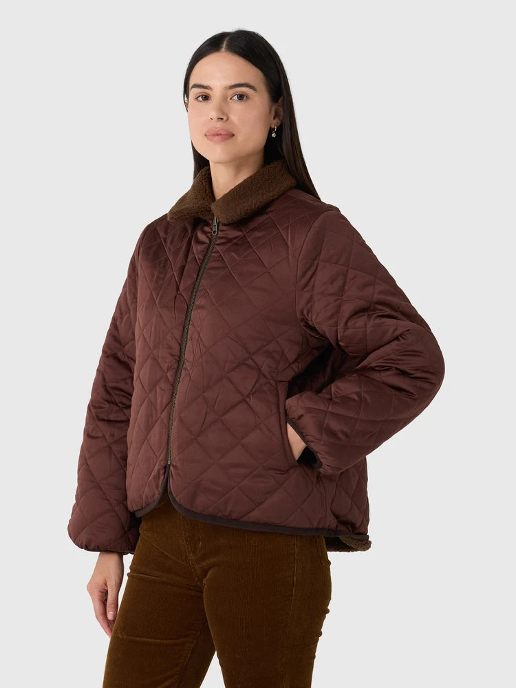 The Great - Reversible Western Yoke Pasture Jacket - Brown & Cream