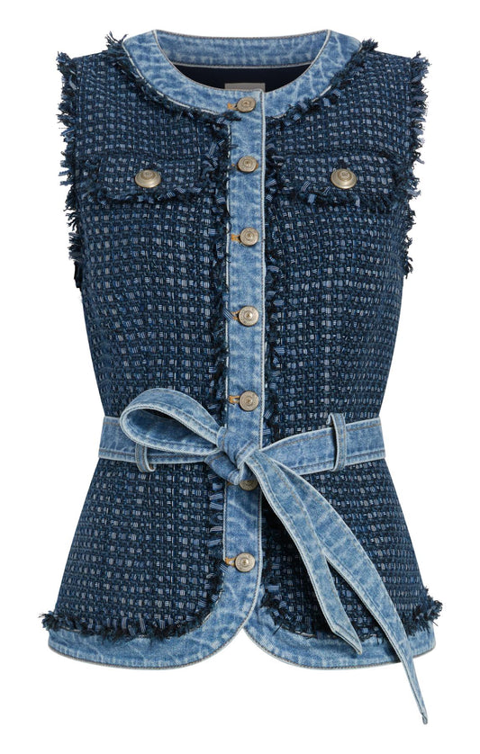 Cinq a Sept - Joans Vest - Blue Haze/Indigo Multi