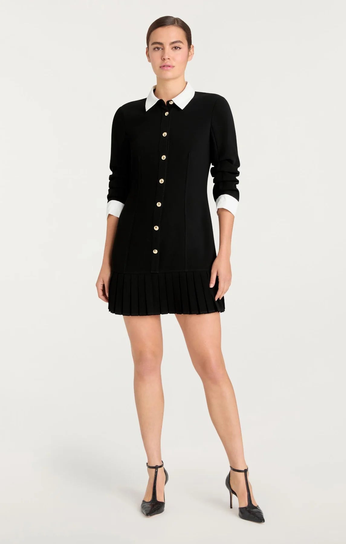 Cinq a Sept - Drapey Crepe Lucilla Dress - Black/Ivory