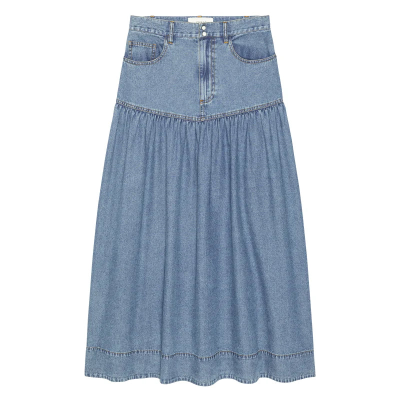 The Great - Western Yoke Skirt - Oldham Wash