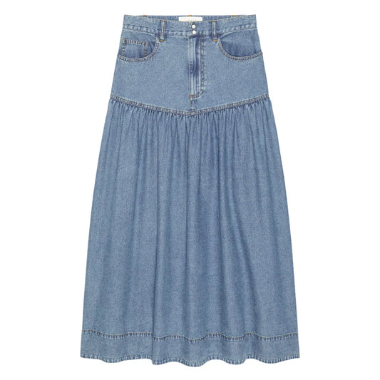 The Great - Western Yoke Skirt - Oldham Wash
