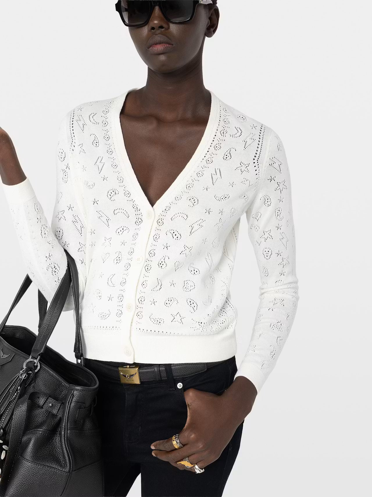 Zadig & Voltaire - Manala Pointelle Cardigan - White