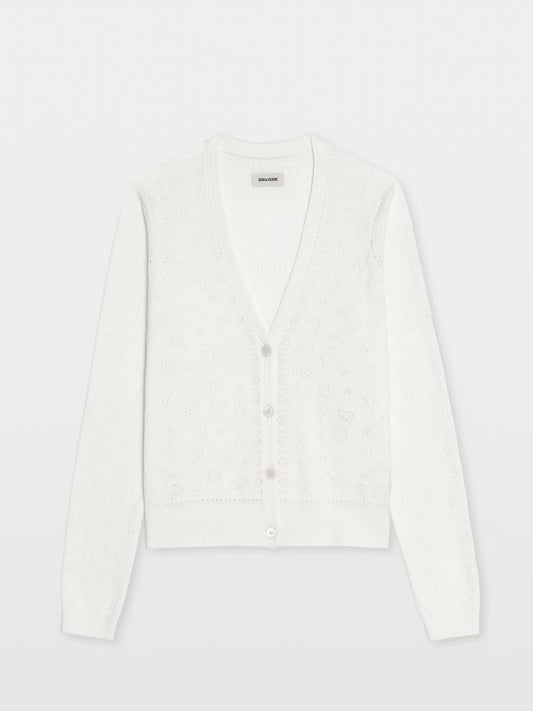 Zadig & Voltaire - Manala Pointelle Cardigan - White