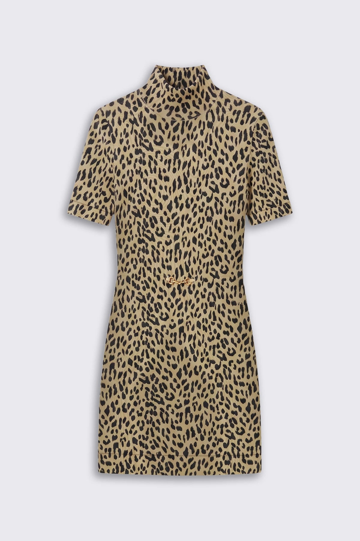 RIXO - Kylie Merino Wool Mini Dress - Miley Leopard Beige