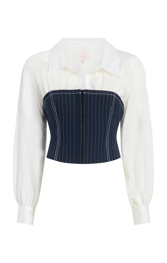 Cinq a Sept-Levina Top-Navy/Ivory Stripe