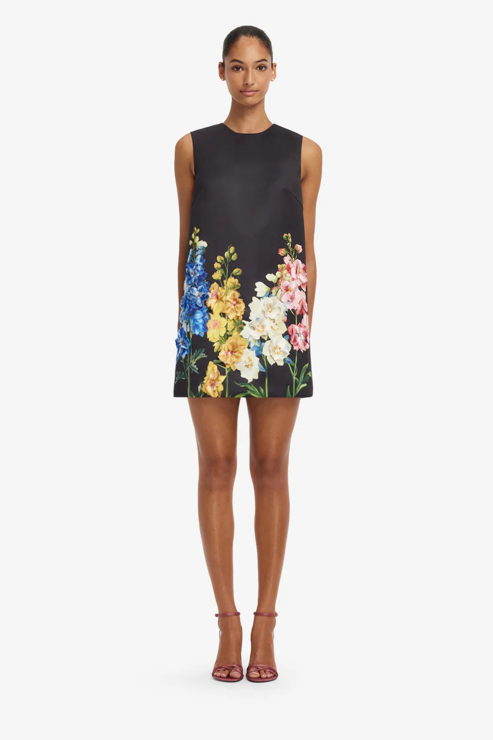 Leo Lin - Yvonne Embroidered Mini Dress - Snapdragon in Ebony