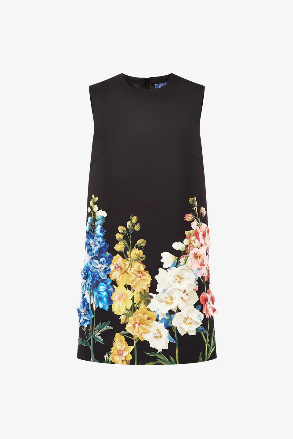 Leo Lin - Yvonne Embroidered Mini Dress - Snapdragon in Ebony
