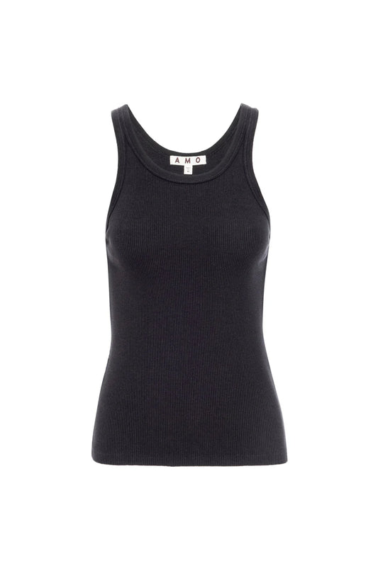 AMO Denim - Long Rib Tank - Vintage Black