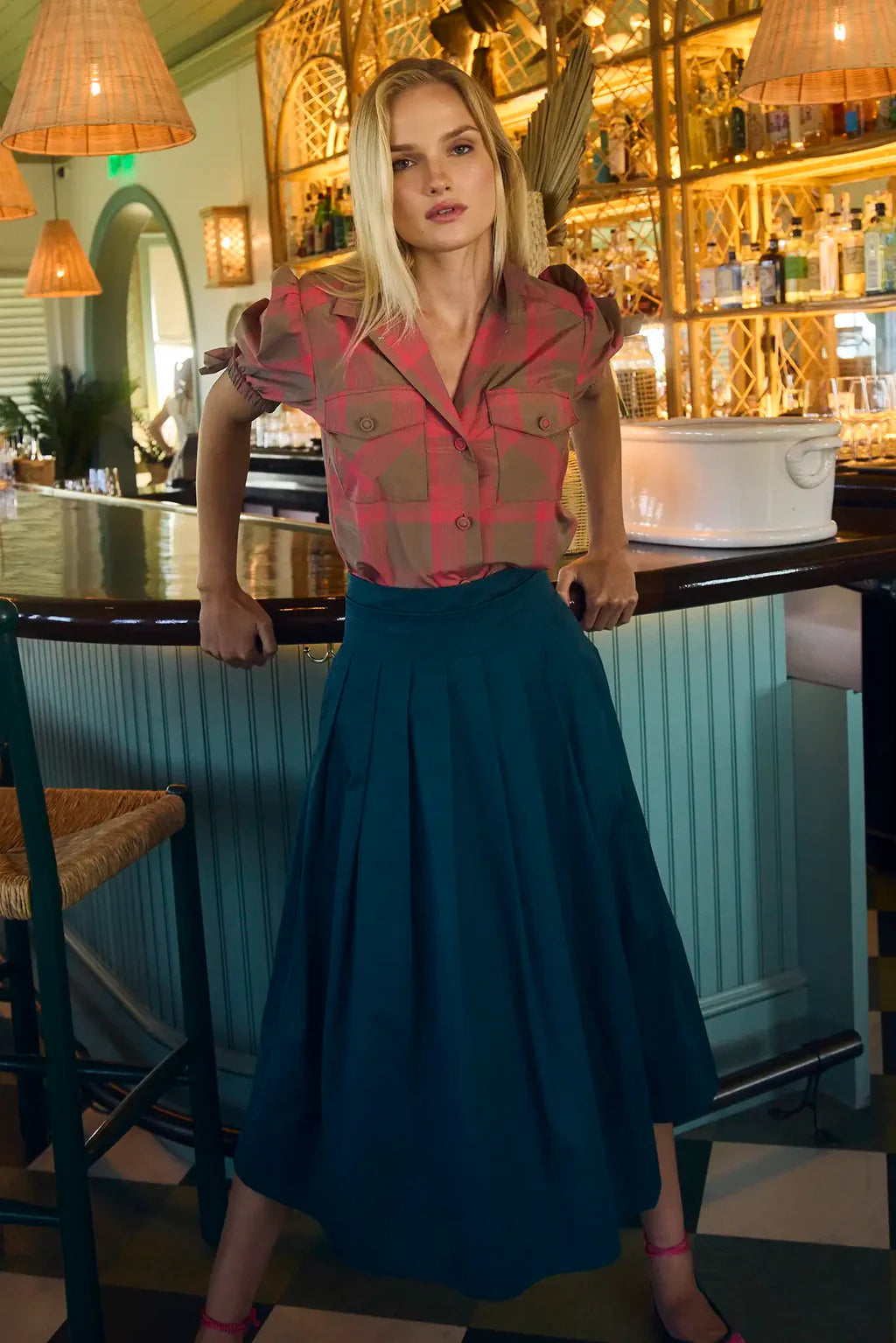 Hunter Bell - Maison Skirt - Petrol Green