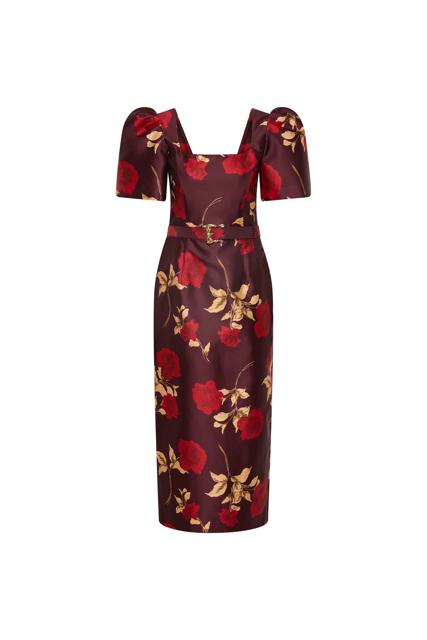 Rebecca Vallance - Melora Midi Dress - Merlot Vintage Rose