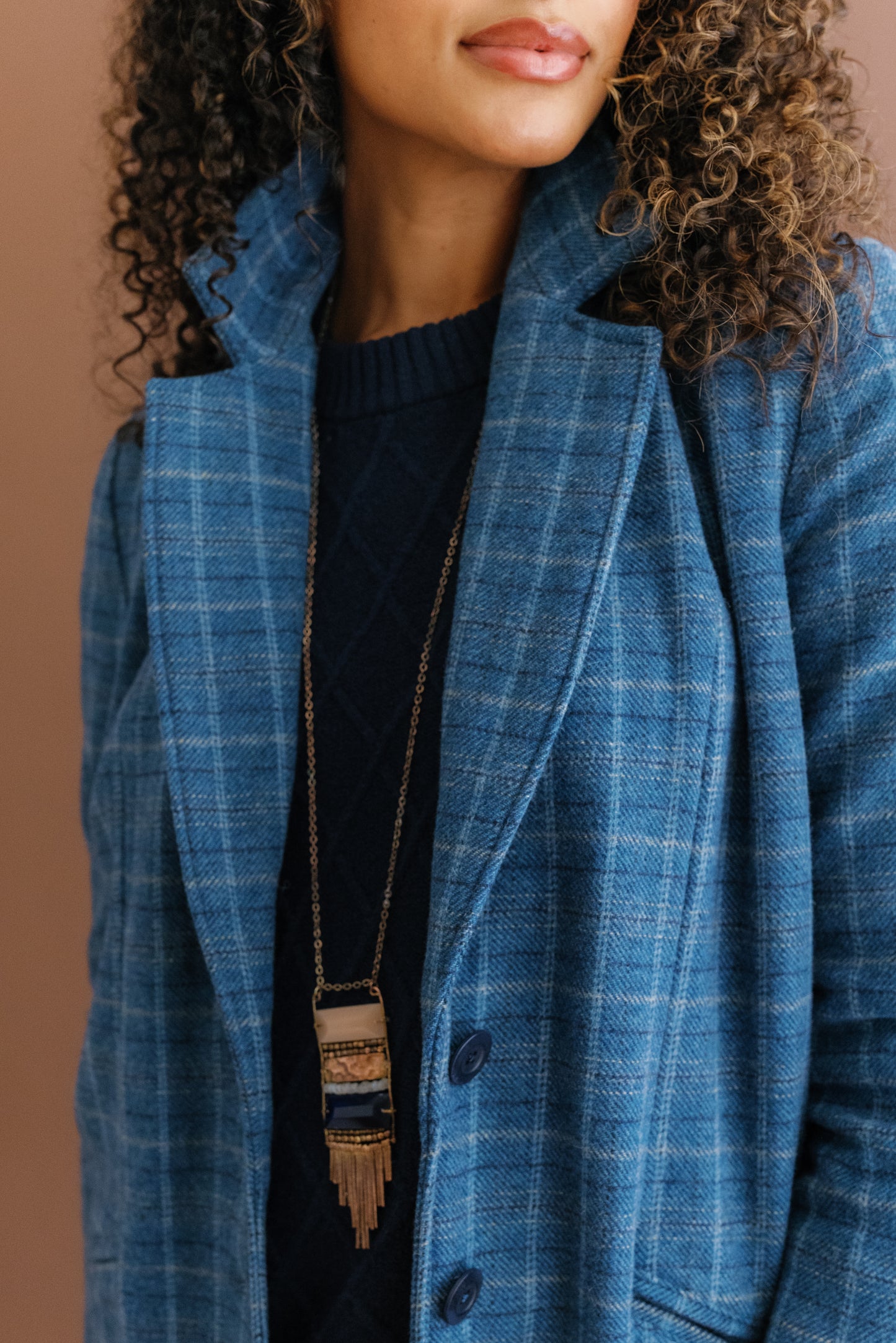 Kristina Collins - Maeve Blazer - Blue Plaid