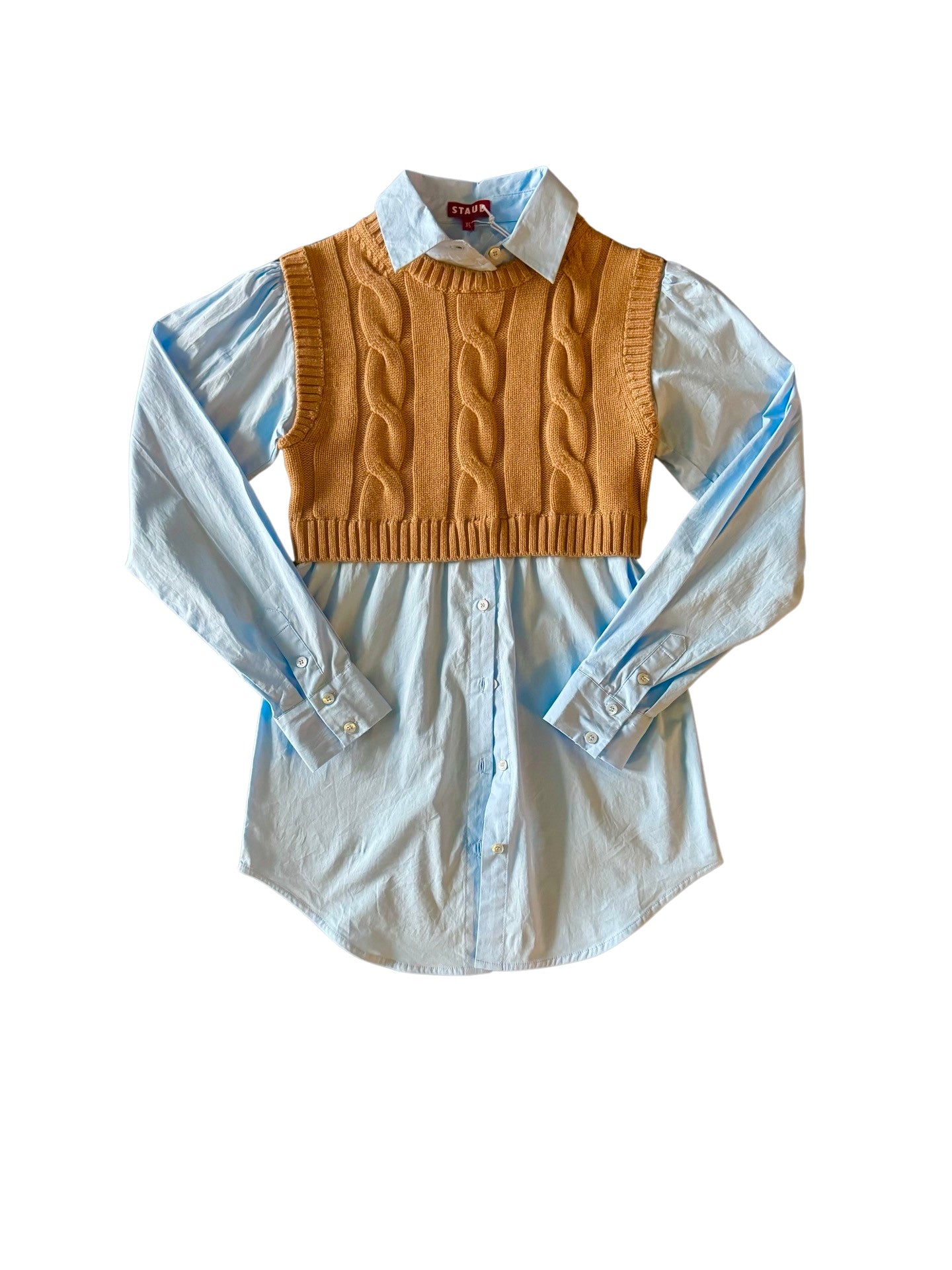 Staud- Cooper Top- Camel/French Blue