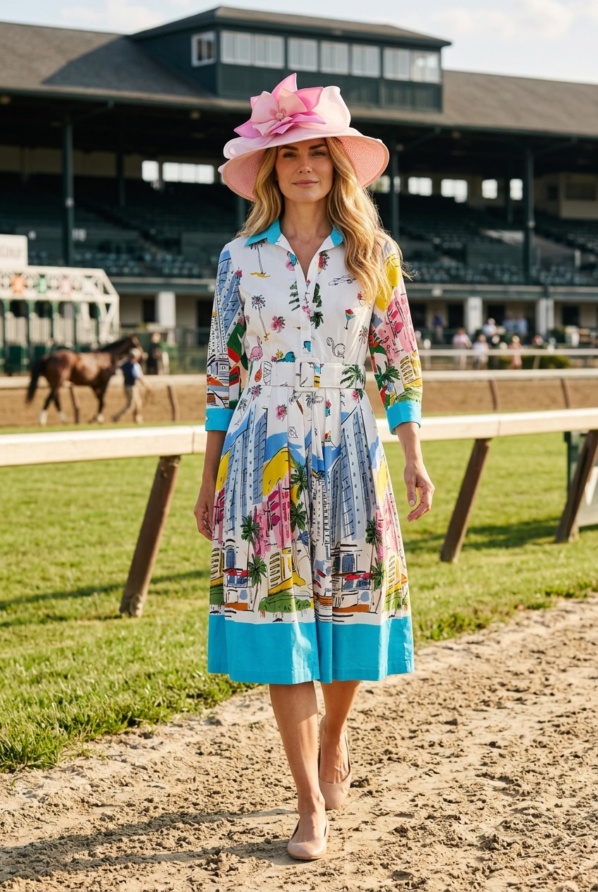 Samantha Sung - Audrey Dress Regular Length Cotton Stretch - Monaco White (White Aqua)