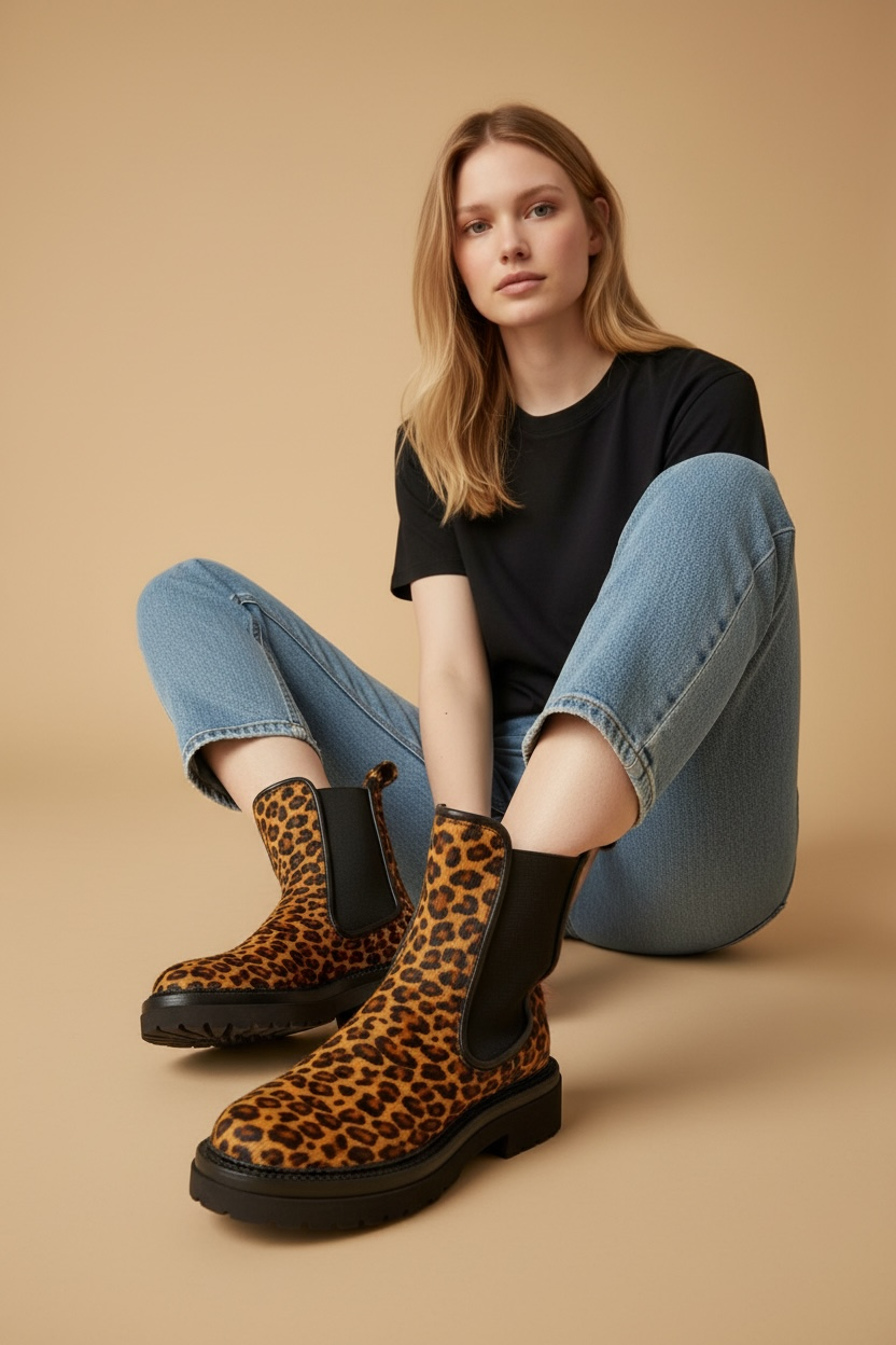 Homers Kenia Caramel Boots - Leopard
