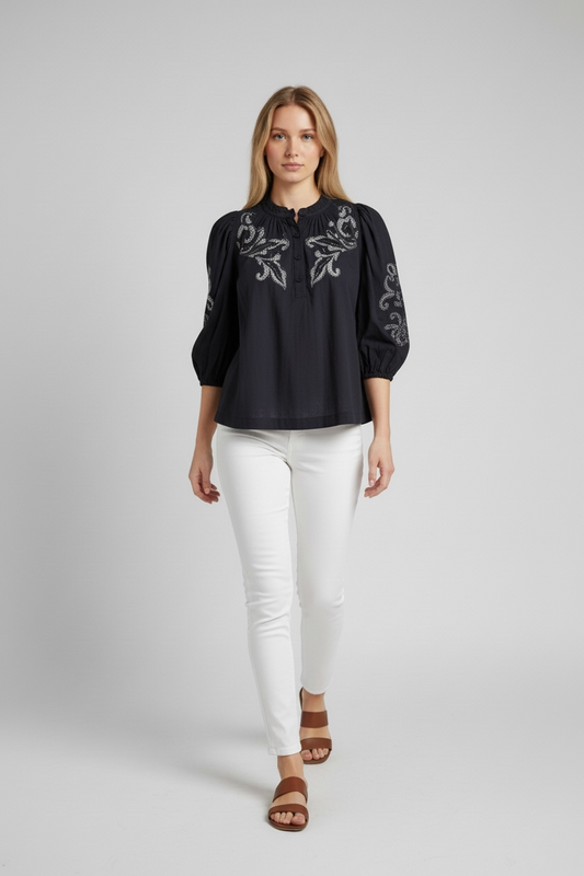 Scarlett Poppies Vesma Top in Midnight