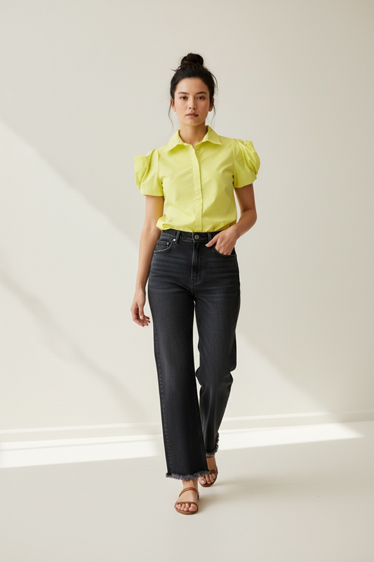 Psophia Yellow Cotton Shirt