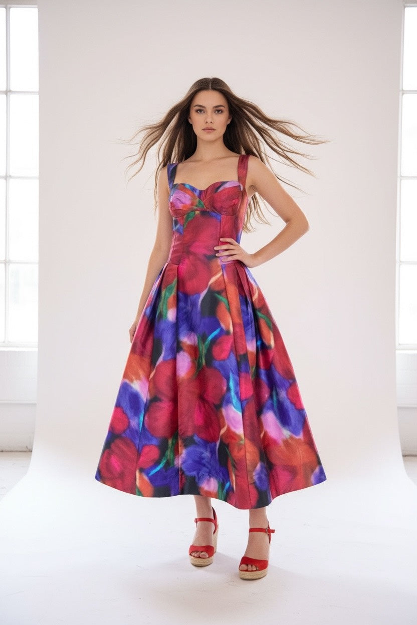Rebecca Vallance Cabaret Roses Midi Dress