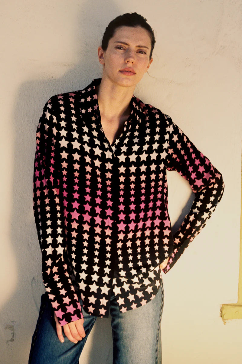 Catherine Gee - Daria Blouse - Pink Stars