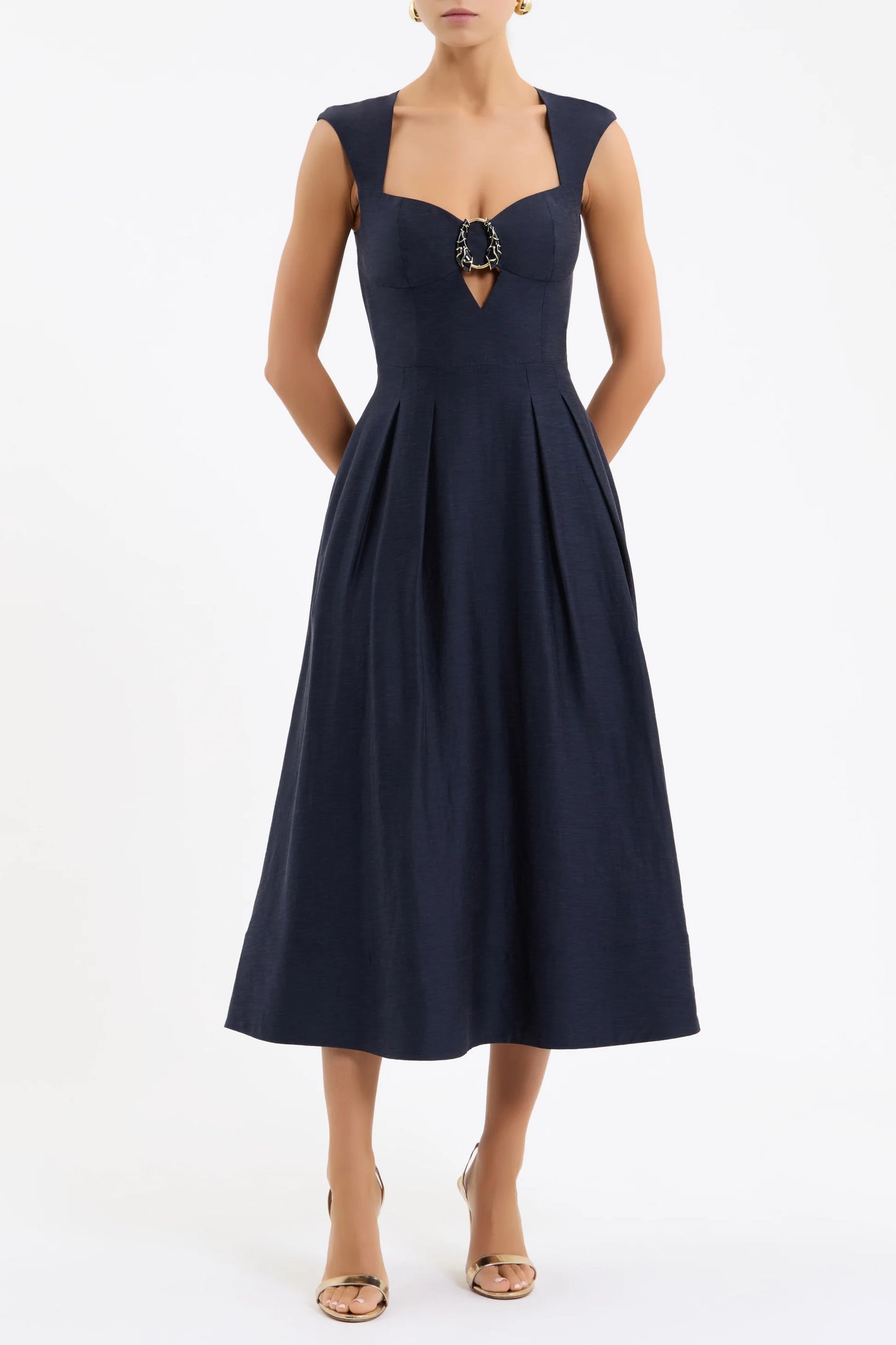 Rebecca Vallance Serenity Midi Dress in Navy