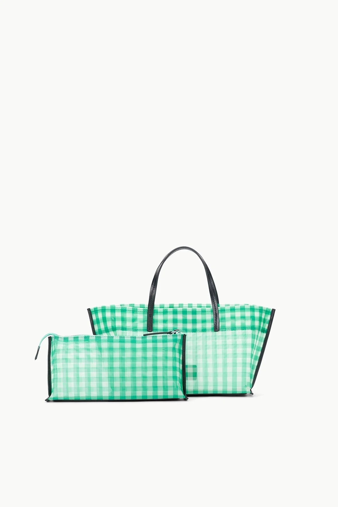 Staud Christos Mini Mesh Tote Jade Gingham