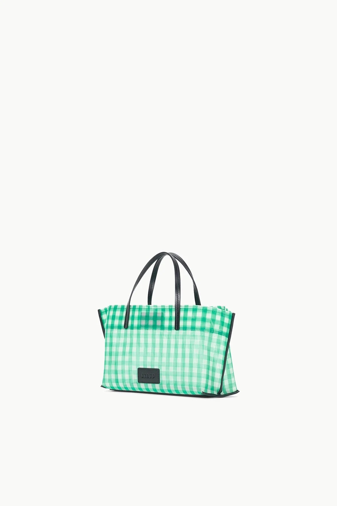 Staud Christos Mini Mesh Tote Jade Gingham