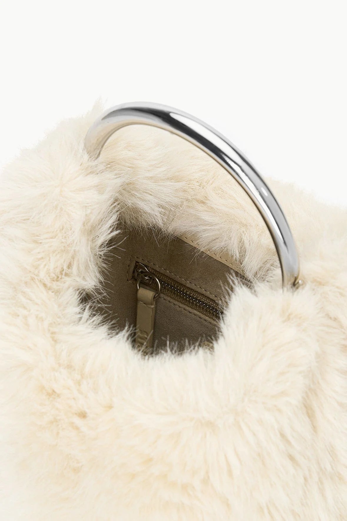 Staud - Romeo Faux Fur Bag - Cream