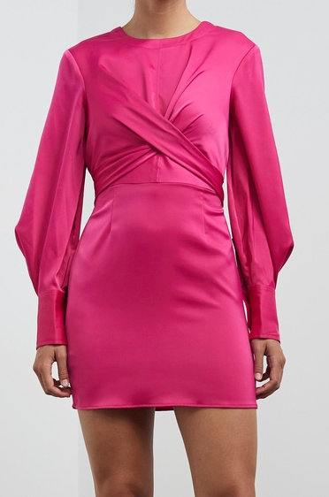 Staud- Mini Crosshill Dress- Shocking Pink